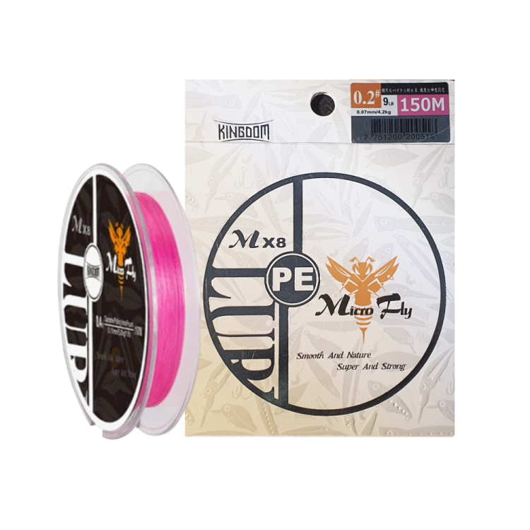 Плетёный шнур KINGDOM Micro Fly PEx4 #0.2 150m розовый